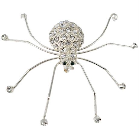 Vintage Large Pavé Rhinestone Spider Brooch