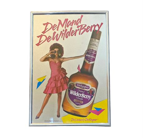 VTG 80's Schnapps Wilderberry, Large Bar Mirror