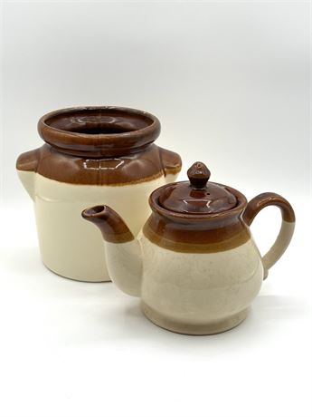Roseville Crock and Tea Pot