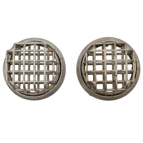 Pair of Vintage Metal Cage-Style Flower Frogs