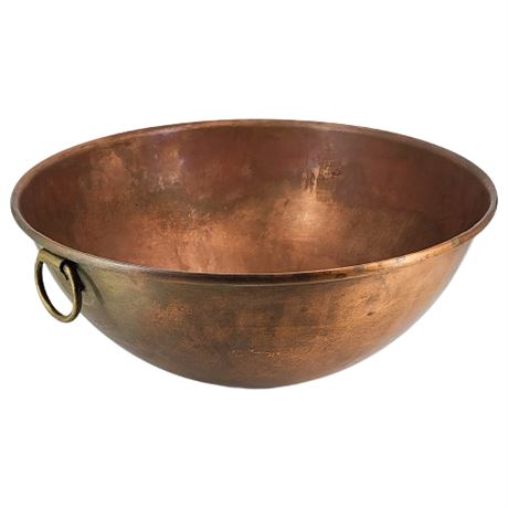 Vintage 12.5"Ø Round Bottom Copper Mixing Bowl