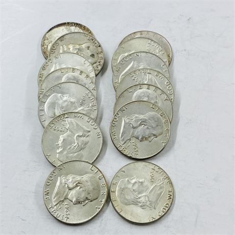 14 - 1963 Franklin Half Dollars