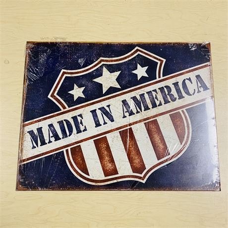New Retro 12.5x16” Made in America Metal Sign