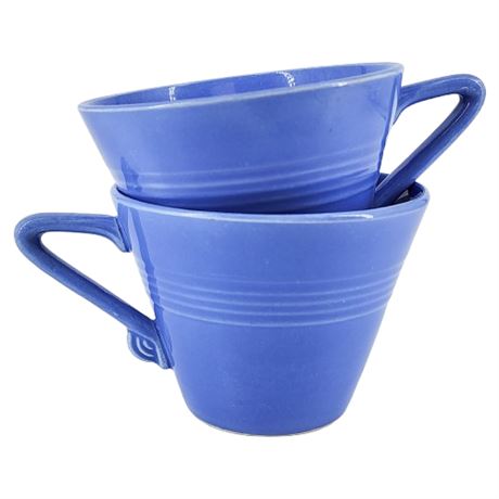 Vintage Homer Laughlin Pre-Fiesta "Harlequin" Mauve Blue Flat Cups
