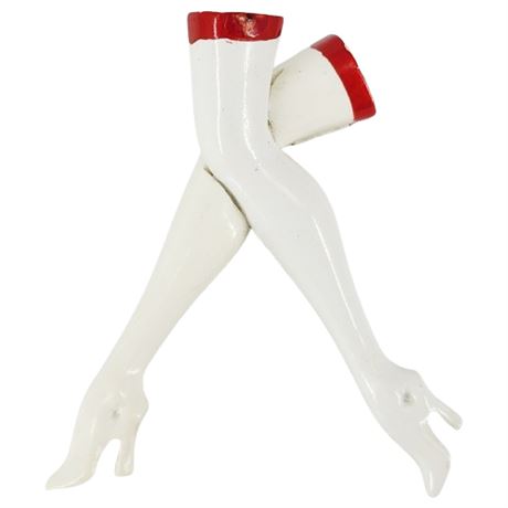 Vintage Art Deco Pin-Up Legs Early Plastic Brooch