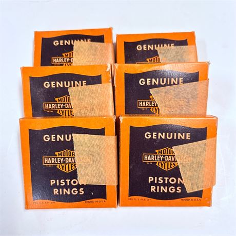 6 NOS WWII Military Surplus Harley Davidson Piston Ring Kits