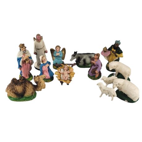 Hand Painted Nativity Scene Figures