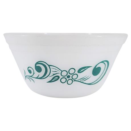 Vintage Federal Glass Teal Swirl Small Milk Glass Mixing Bowl