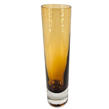 Vintage Brown Art Glass Vase