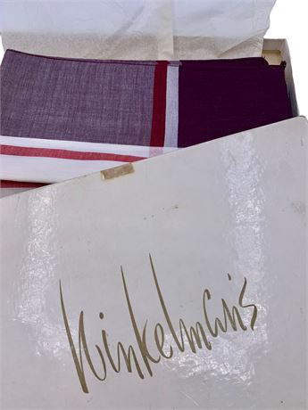 3 Mid Century NOS Plaid Cotton Handkerchiefs in Winkelman’s Box