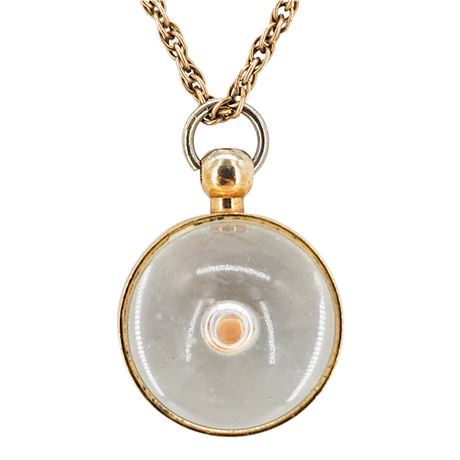 Vintage Mustard Seed Pendant on Gold Filled Chain
