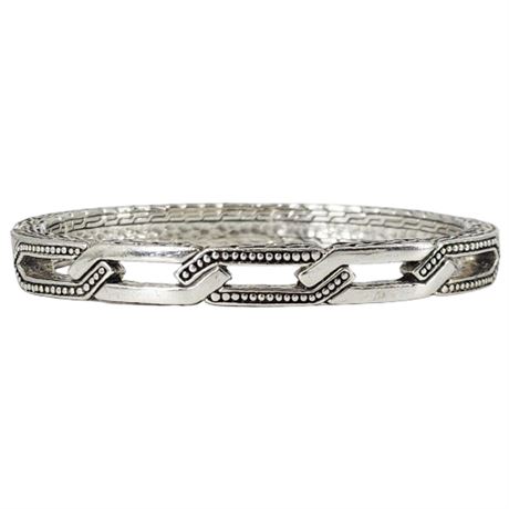 Signed Sarda Sterling Silver Oval Clamper Bangle Bracelet