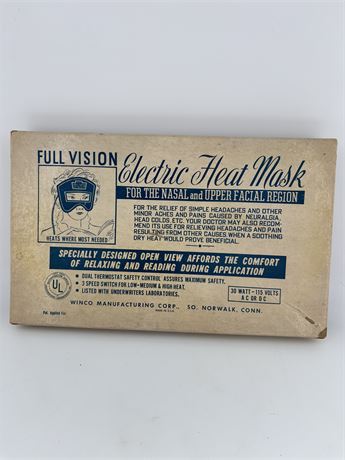 Vintage Full Vision Electric Heat Mask