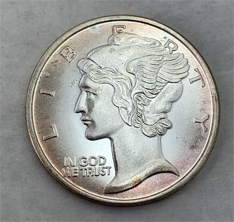 .999 Fine Silver One Troy Ounce Mercury Head Liberty Coin