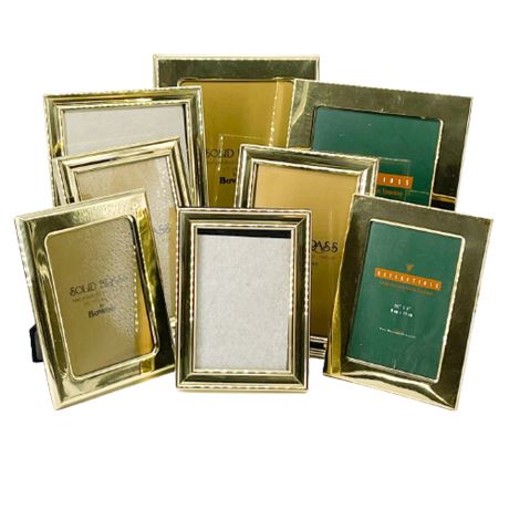Box Lot of Assorted Brass Photo Frames