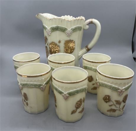 EAPG Northwood Chrysanthemum Sprig Water Set