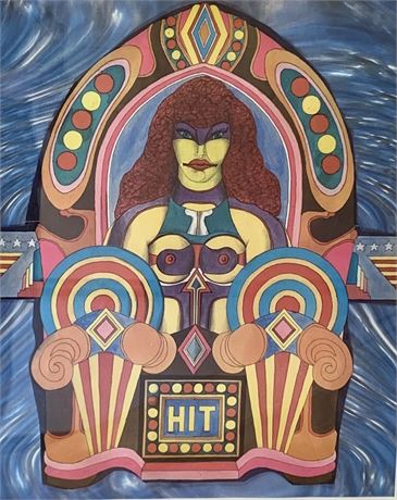 “HIT” Richard Lindner Pop Art Colored 32” Serigraph from “Fun City”