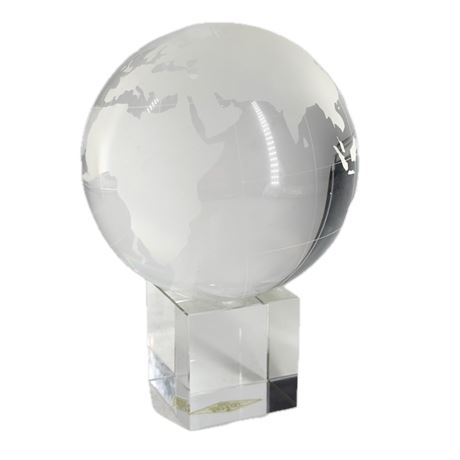 Vintage Crystal/ Glass Etched Globe on Stand