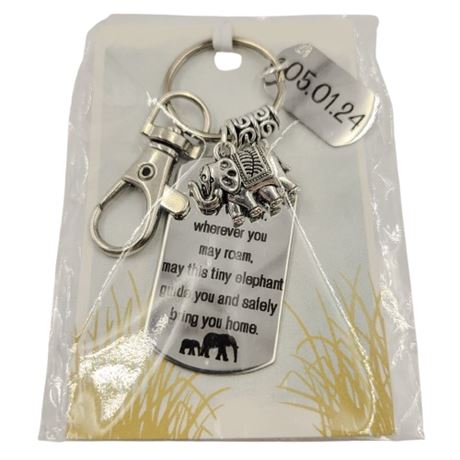 New in Package Elephant Charm Keychain