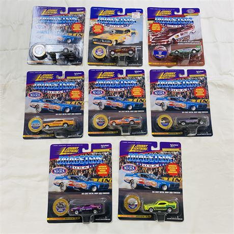 8 Johnny Lightning Dragsters USA Cars