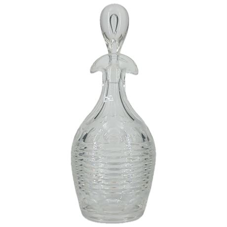 Vintage Post-War European Crystal Decanter with Teardrop Stopper