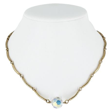 Vintage SARAH COVENTRY Aurora Borealis Crystal Ball Necklace