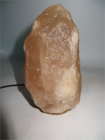 Crystal Salt Lamp w/Wood Base #3