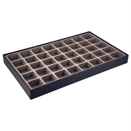 Stackable Black/Taupe Divided Jewelry Organizer Tray