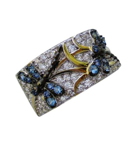 Dragonfly Vermeil 925 Ring Sz 7.25