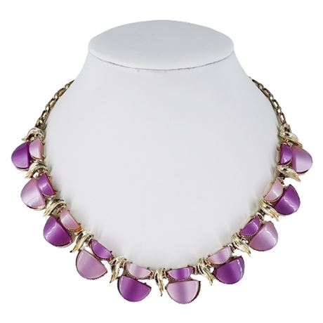 Unsigned Coro Purple Moonglow Necklace