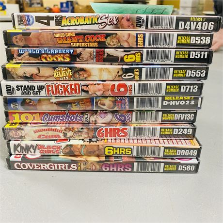10 Sealed Adult XXX DVDs