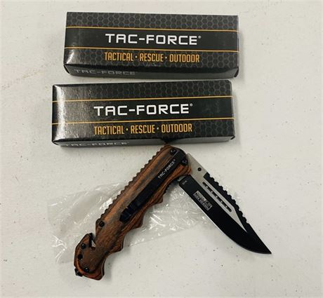 120 New Tac Force Spring Assist Knives w/ Wood Handle