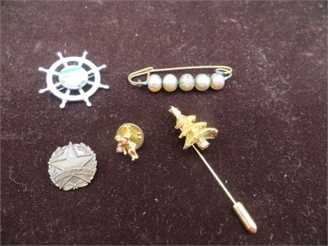 NIAGARA FALLS PIN, PEARL, CHURCH OF GOD, ANGEL & CHRISTMAS TREE PINS