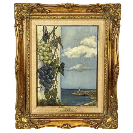 Esther Ratoni-Nagy "Autumn" Canvas Transfer Print, Coastal Art with Ornate Frame