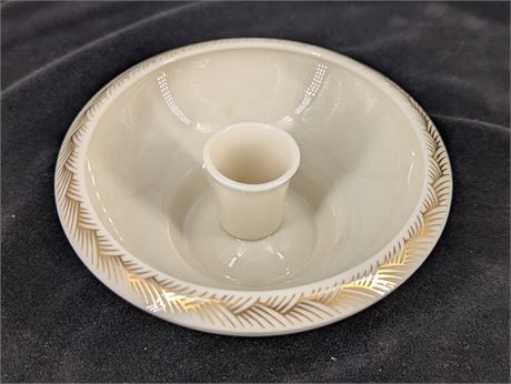 Lenox Porcelain Gold Rimmed Short "bowl" Candlestick Holder