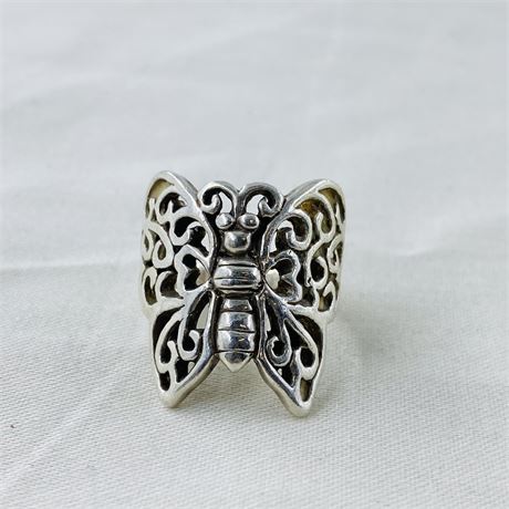 9.8g Sterling Butterfly Ring Size 8