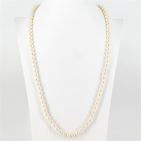 Vintage Marvella Gold Tone & Faux Pearl Necklace