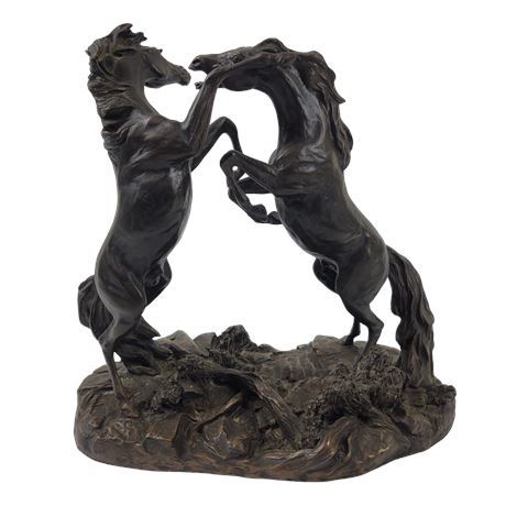 Franklin Gallery Bronze Sculpture "Challenging Stallions" by Lanford Monroe