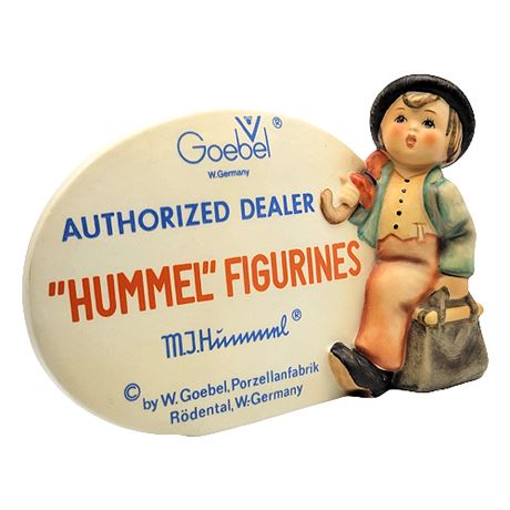 Vintage Goebel Authorized Hummel Dealer Porcelain Plaque
