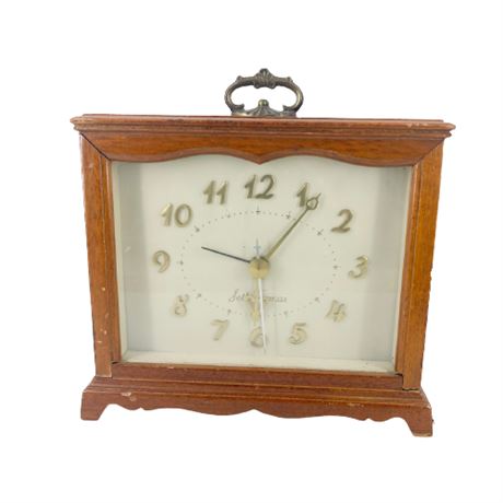 Vintage Wooden Seth Thomas Electric Alarm Clock