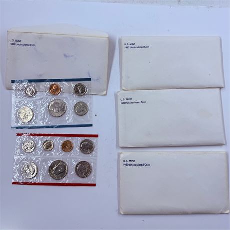 4x 1980 US Mint Uncirculated Sets