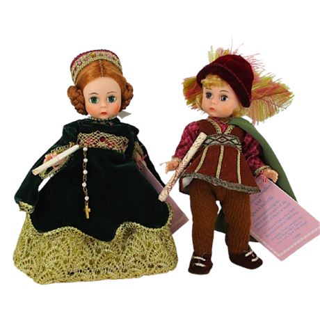 VTG Madame Alexander Queen Isabella & Columbus 8" Dolls #328 & #329 in Boxes