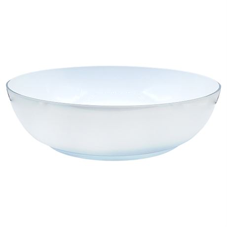Large White Cased Glass Serving Bowl