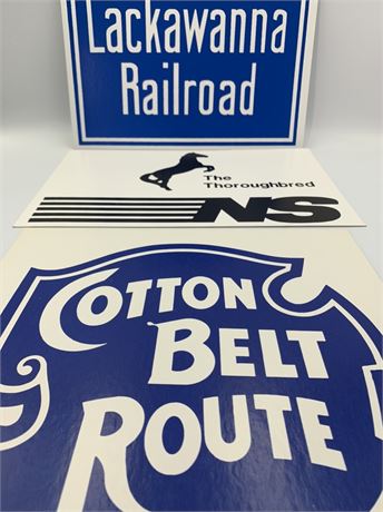 3 Railroad Logo NOS Paperboard Signs