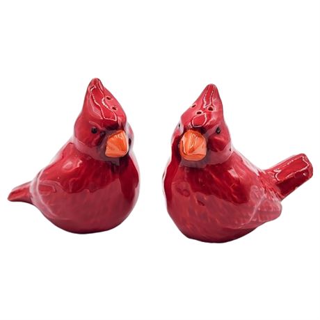 St. Nicholas Square Yuletide Cardinals Ceramic Salt & Pepper Shaker Set