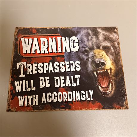 No Trespassing 12.5x16” Retro Metal Sign