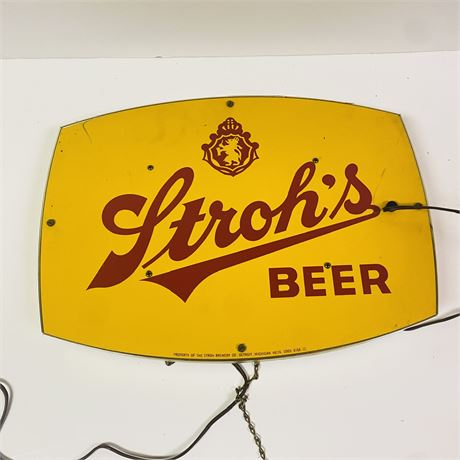 Stroh’s Beer Lighted Sign