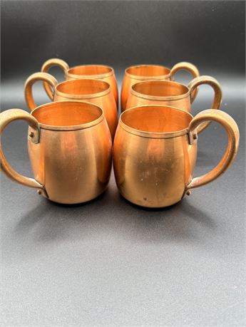 6 copper mugs
