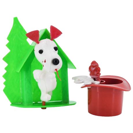 Pair Vintage Plastic Christmas Novelties