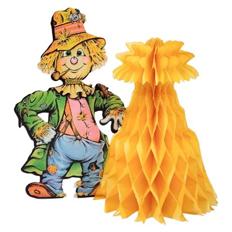 Vintage BEISTLE Halloween Honeycomb Scarecrow Standee Decor